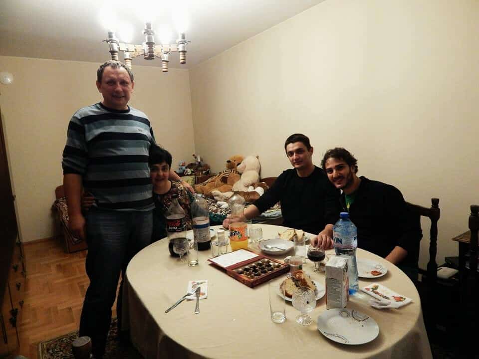 Michael with Victor's family, who so graciously welcomed him into their home (Source: M. Oghia)