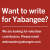 Write for Yabangee