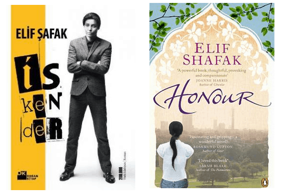 Elif Safak book covers Iskender and Honour